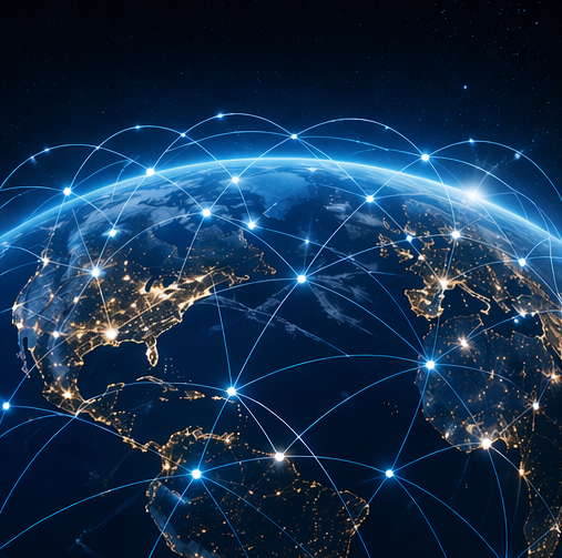 Global AI network visualization